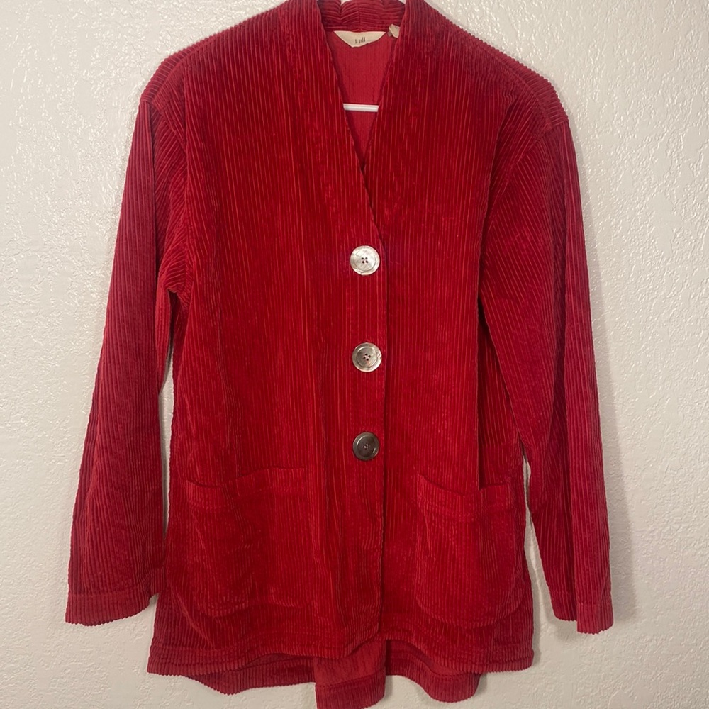 J.Jill Red corduroy chore jacket